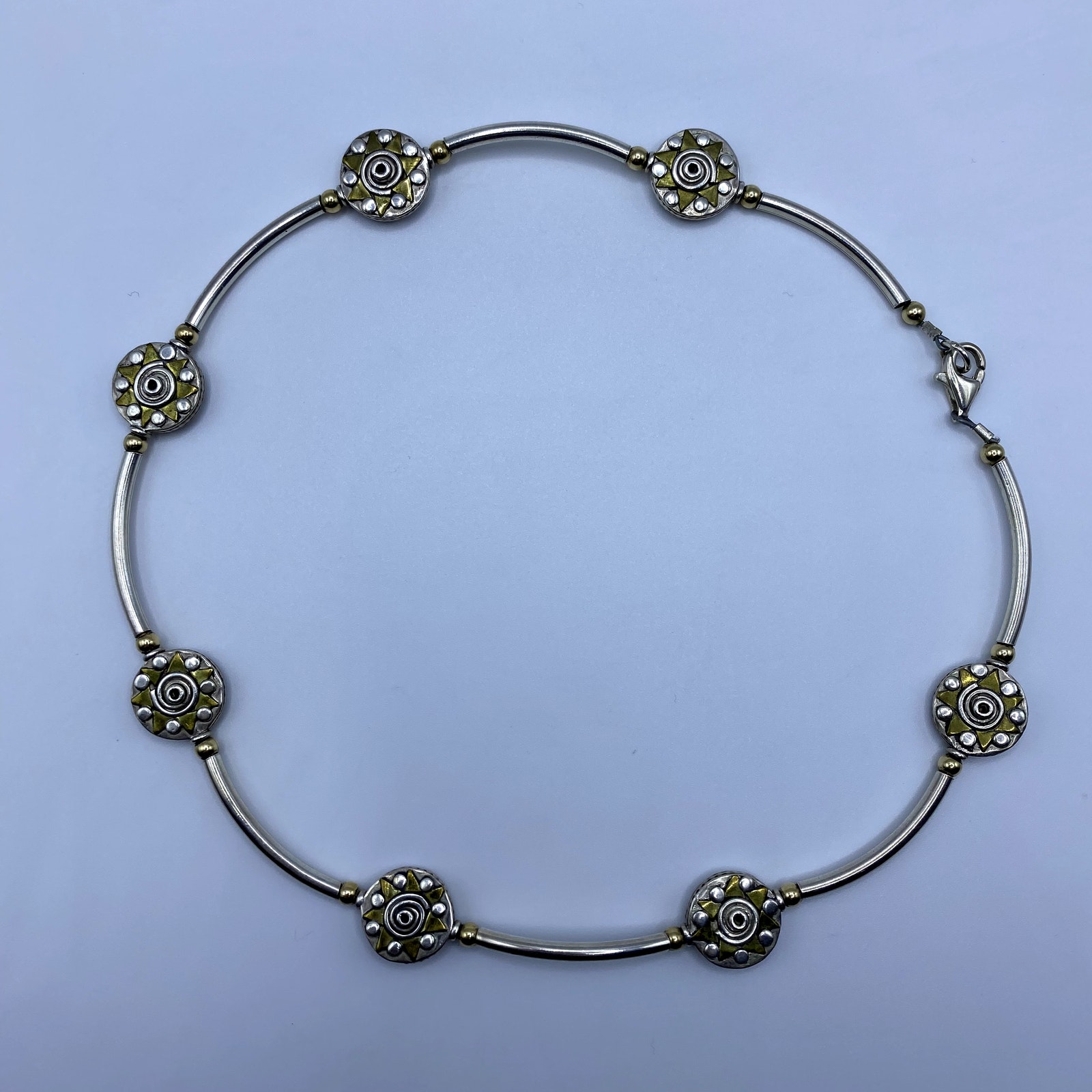 Eclectic Whimsical Naturecore Ethereal 2-Tone StarSun Sterling Silver Necklace 30$